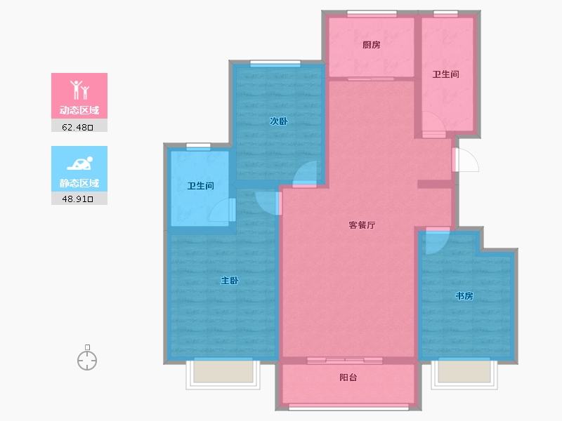 陕西省-西安市-天鹅湖-99.18-户型库-动静分区