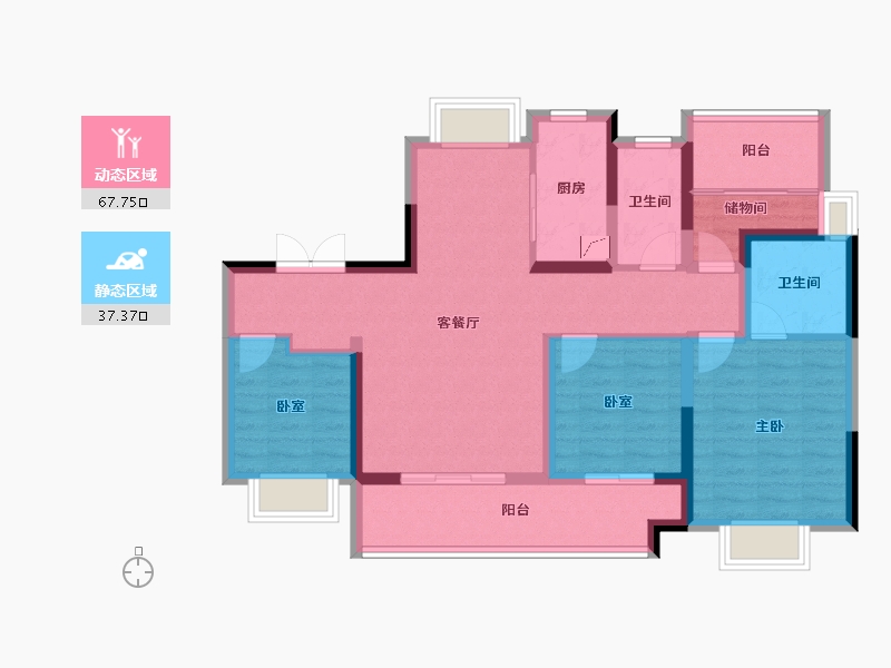 广东省-佛山市-名湖世家-92.80-户型库-动静分区