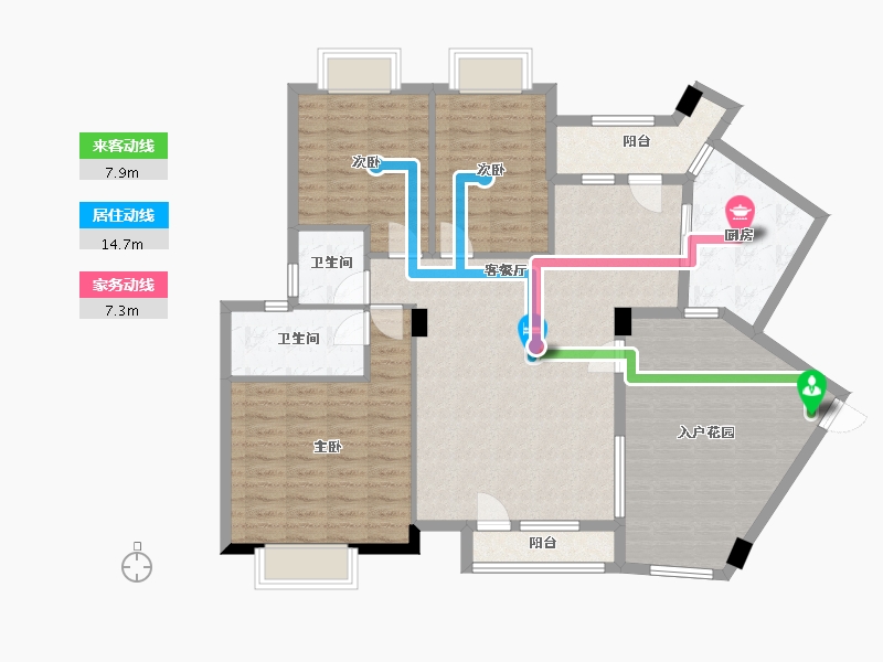 广东省-佛山市-绿茵鸣苑-121.00-户型库-动静线