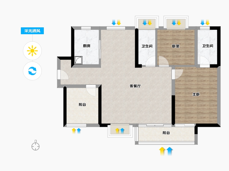 广东省-佛山市-名湖世家-89.22-户型库-采光通风