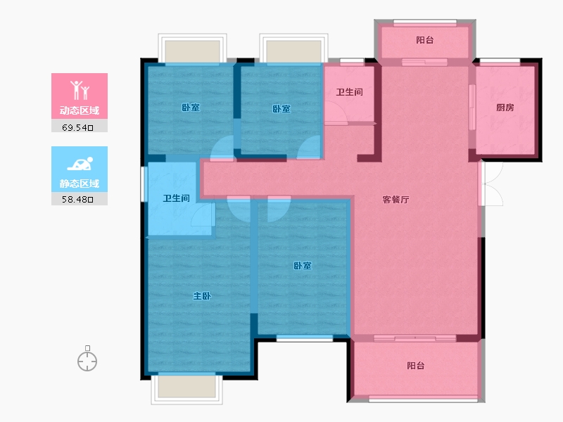 湖南省-长沙市-国欣向荣府-114.21-户型库-动静分区