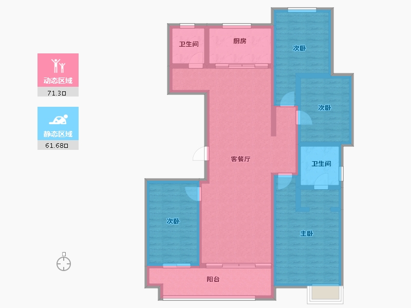 山东省-滨州市-恒兴·幸福城-118.40-户型库-动静分区