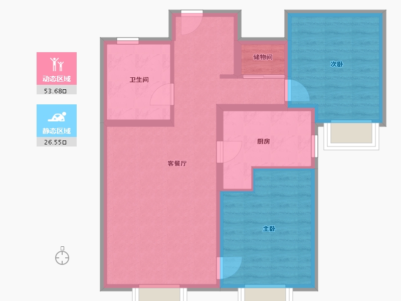 天津-天津市-万科观澜-71.45-户型库-动静分区