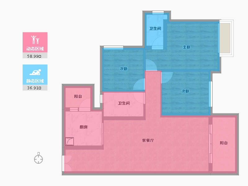 广西壮族自治区-南宁市-华润置地中山府-85.36-户型库-动静分区