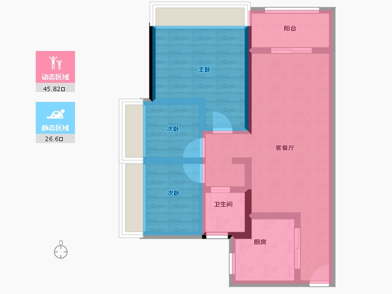 广东省-广州市-五矿招商江天际-62.97-户型库-动静分区