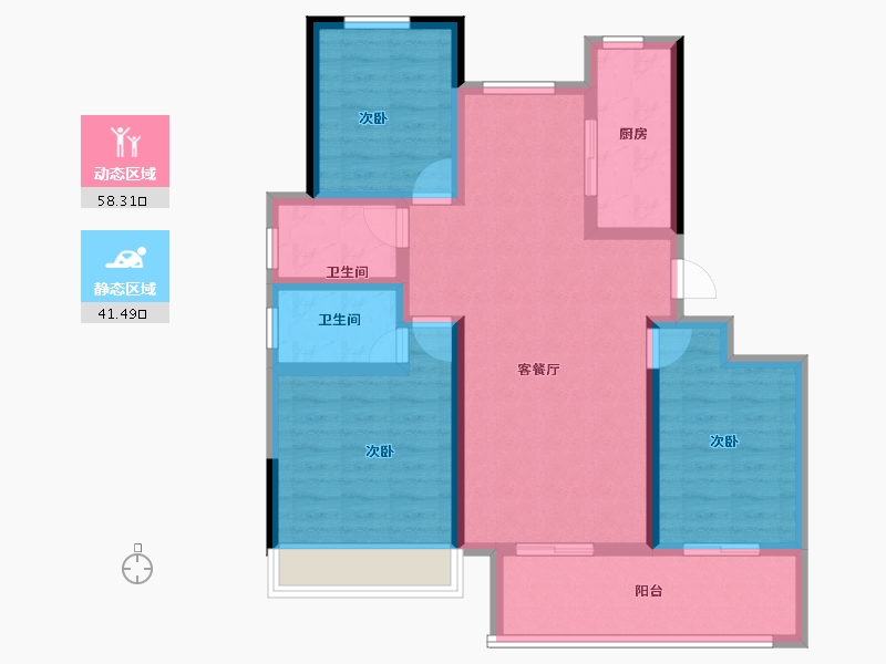 山东省-济南市-新鸥鹏教育城-88.33-户型库-动静分区