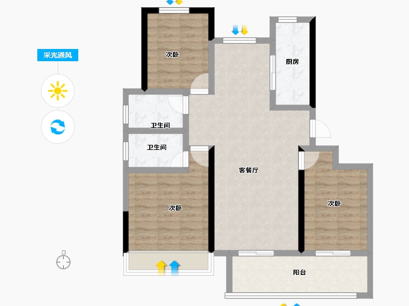 山东省-济南市-新鸥鹏教育城-88.33-户型库-采光通风