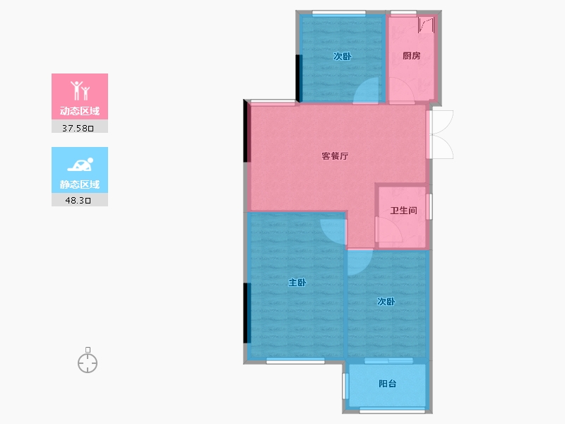 浙江省-衢州市-龙天和园(吉恒家园)-78.00-户型库-动静分区