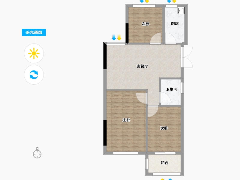 浙江省-衢州市-龙天和园(吉恒家园)-78.00-户型库-采光通风