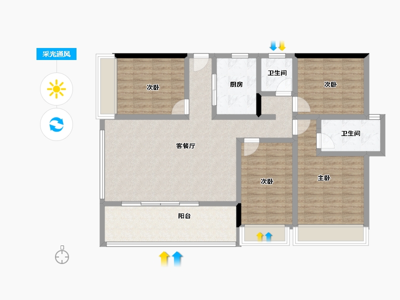 广东省-广州市-五矿招商江天际-108.35-户型库-采光通风