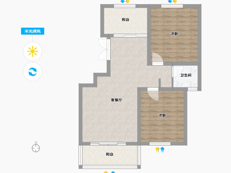 浙江省-宁波市-昌庭嘉园-67.82-户型库-采光通风