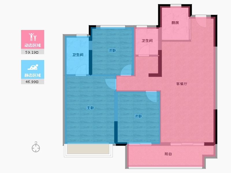 安徽省-马鞍山市-姑溪晓著-95.68-户型库-动静分区