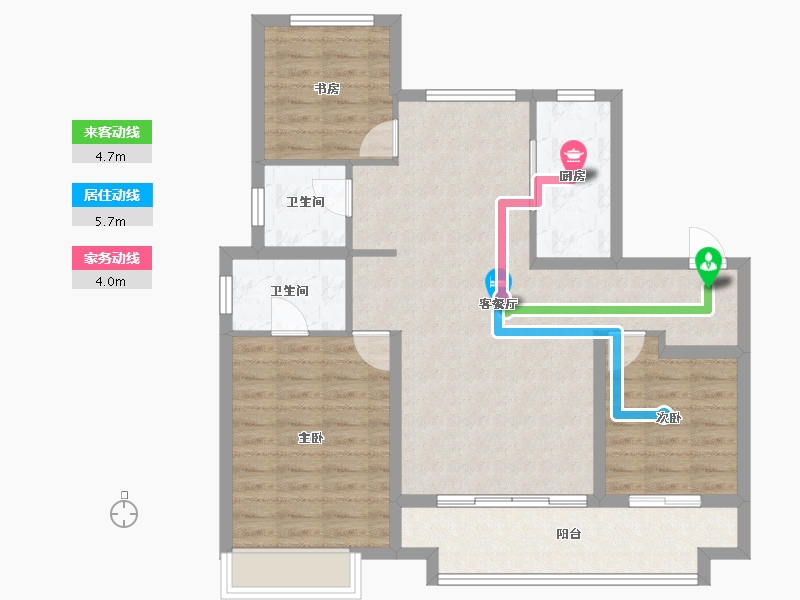 山东省-滨州市-绿地雲栖桃源-90.98-户型库-动静线