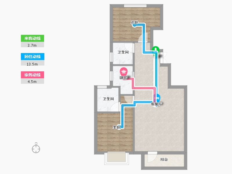 北京-北京市-住总兴创·如遇-62.00-户型库-动静线