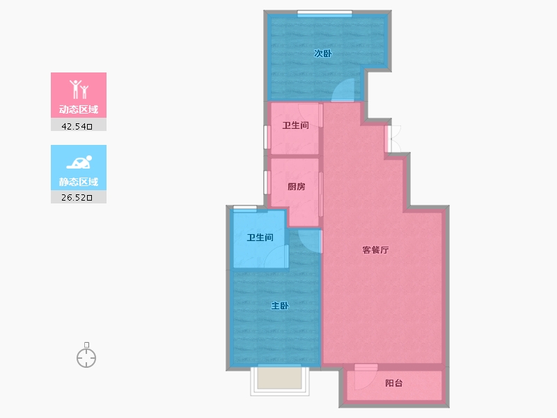 北京-北京市-住总兴创·如遇-62.00-户型库-动静分区