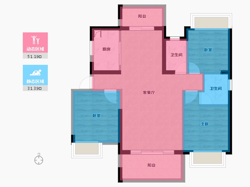 广东省-河源市-友诚丽苑-73.37-户型库-动静分区