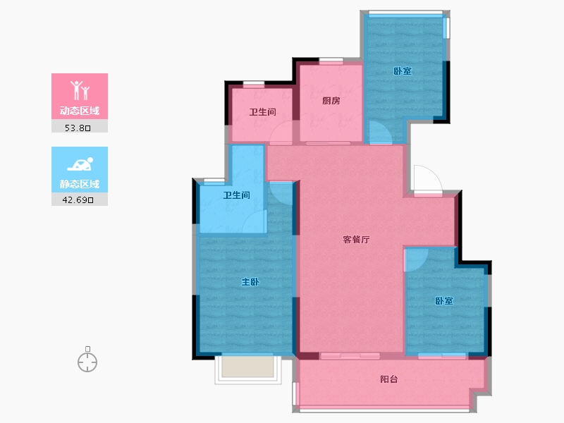 安徽省-合肥市-斌锋当代府MOMΛ-86.70-户型库-动静分区