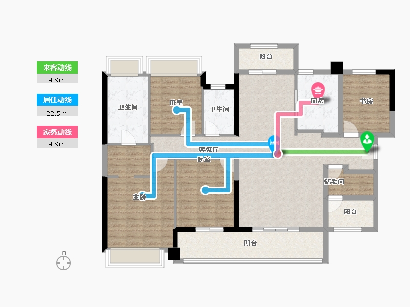 广东省-珠海市-绿景玺悦湾-132.34-户型库-动静线