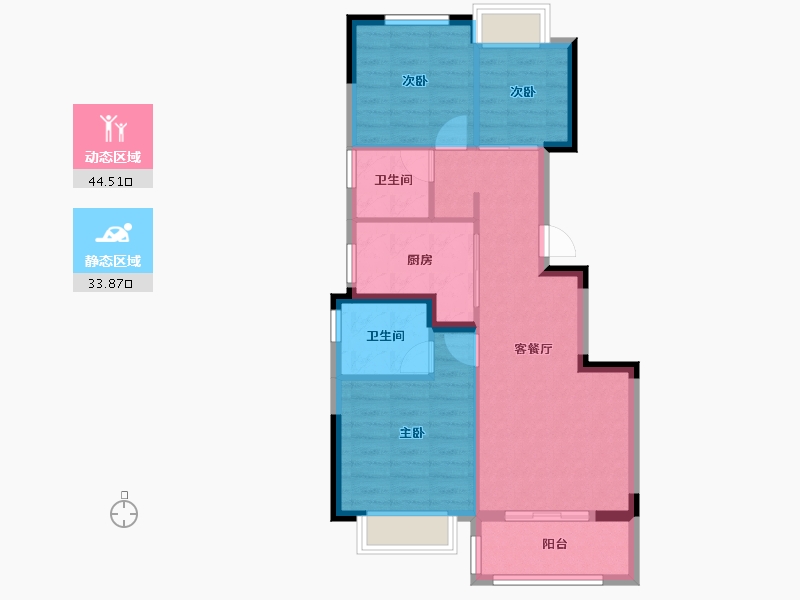 福建省-厦门市-金地峯上-70.18-户型库-动静分区