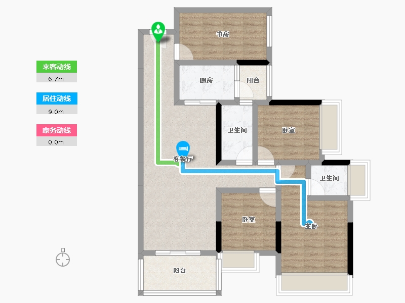 广东省-湛江市-培华明轩-90.22-户型库-动静线