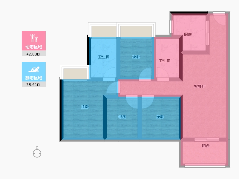 广东省-广州市-招商弘阳电建南国雍云邸-69.35-户型库-动静分区