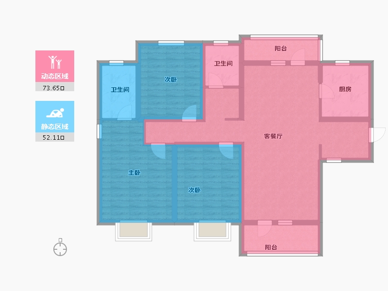 河北省-廊坊市-港中旅·海泉湾-111.20-户型库-动静分区