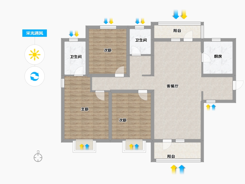 河北省-廊坊市-港中旅·海泉湾-111.20-户型库-采光通风