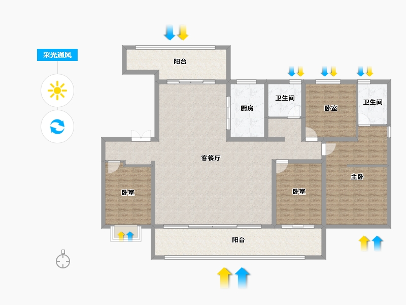 山东省-临沂市-房源·金域樾府-176.66-户型库-采光通风