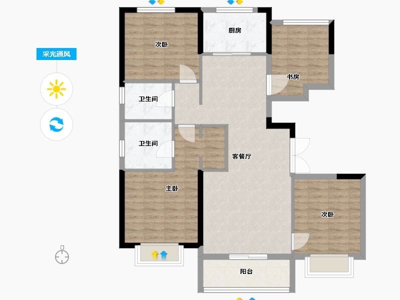 天津-天津市-台景誉峰-101.47-户型库-采光通风