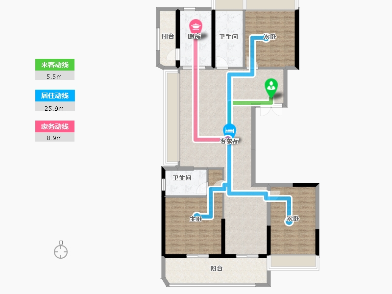 江苏省-常州市-燕湖壹號-132.80-户型库-动静线