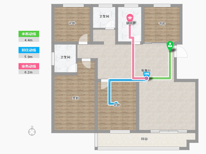 山东省-临沂市-颐龙恒泰·陶然里-127.41-户型库-动静线