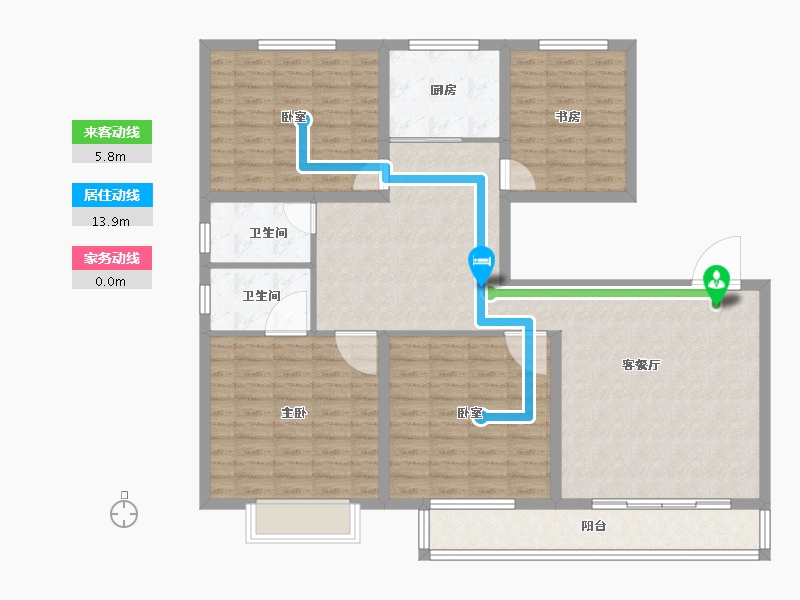 山东省-临沂市-颐龙恒泰·陶然里-124.80-户型库-动静线