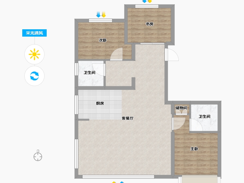 北京-北京市-中铁兴创逸境-92.00-户型库-采光通风