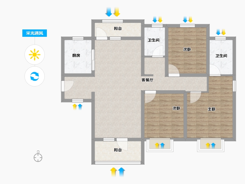 河北省-廊坊市-港中旅·海泉湾-103.21-户型库-采光通风