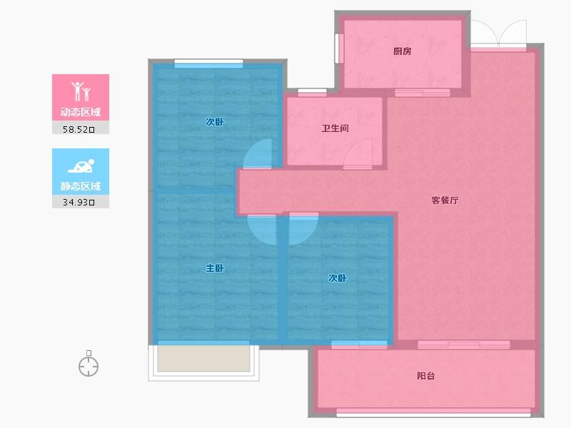 河南省-焦作市-焦作建业府—期-84.00-户型库-动静分区