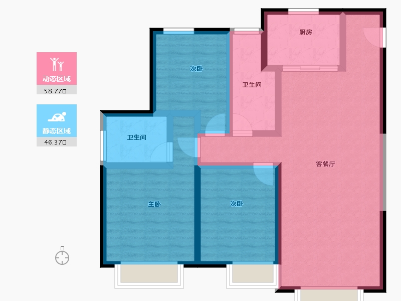 天津-天津市-贻成学府壹号-93.15-户型库-动静分区