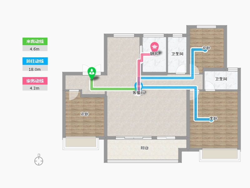 河南省-焦作市-建业新筑-111.20-户型库-动静线