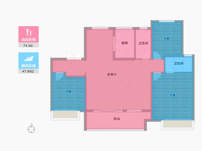 河南省-焦作市-建业新筑-111.20-户型库-动静分区