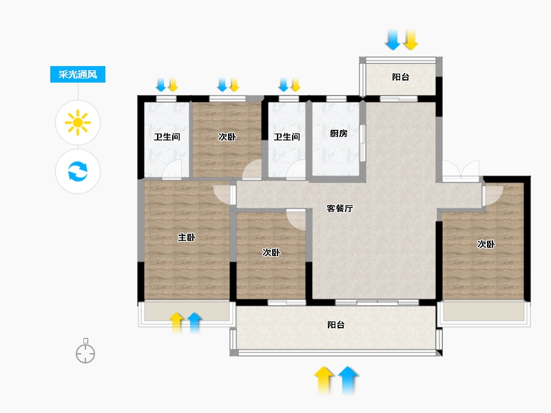 河南省-焦作市-广汇·太行佳苑-114.79-户型库-采光通风