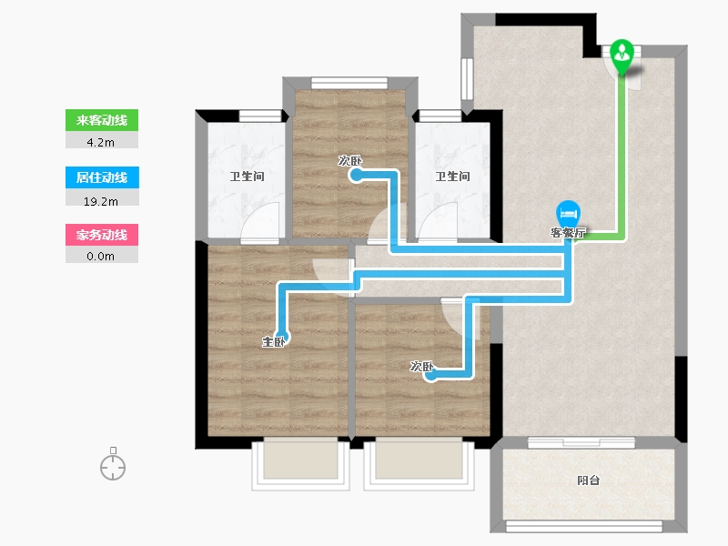 福建省-龙岩市-保利珑樾-70.67-户型库-动静线