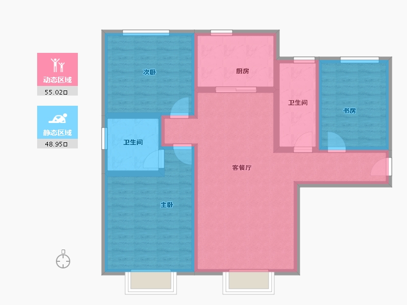 天津-天津市-贻成学府壹号-92.16-户型库-动静分区