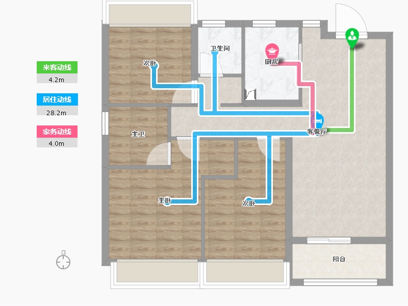 江苏省-苏州市-晨曦雅苑-84.00-户型库-动静线