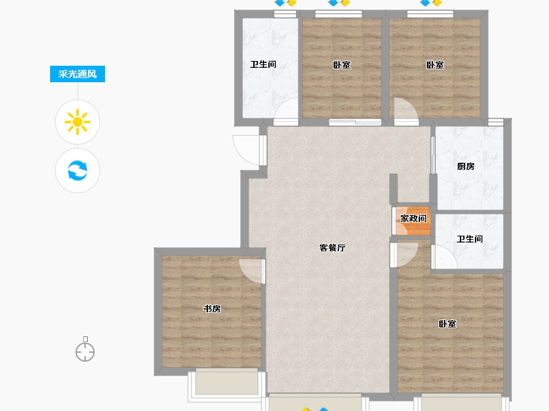 北京-北京市-橡树湾-99.01-户型库-采光通风