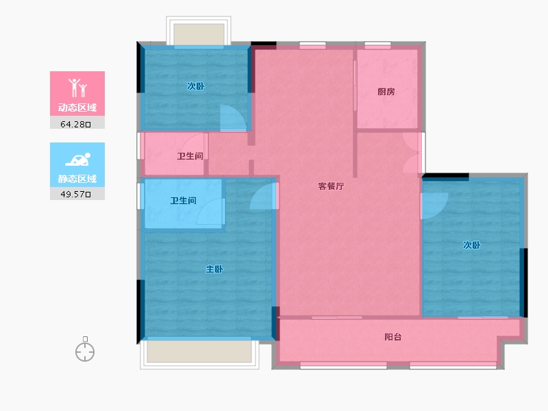 安徽省-阜阳市-乐富强悦澜湾-104.00-户型库-动静分区