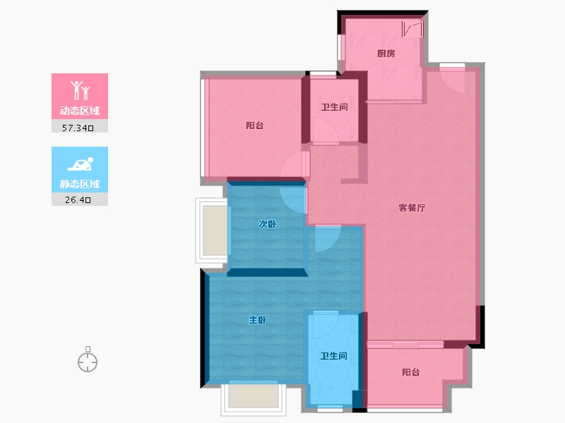 贵州省-贵阳市-美的国宾府-74.00-户型库-动静分区