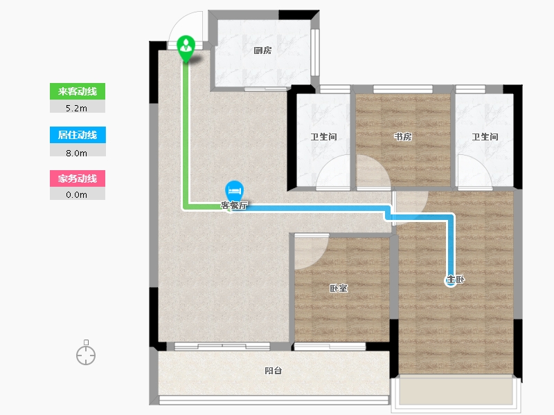 浙江省-台州市-绿城桂语江南府-84.00-户型库-动静线