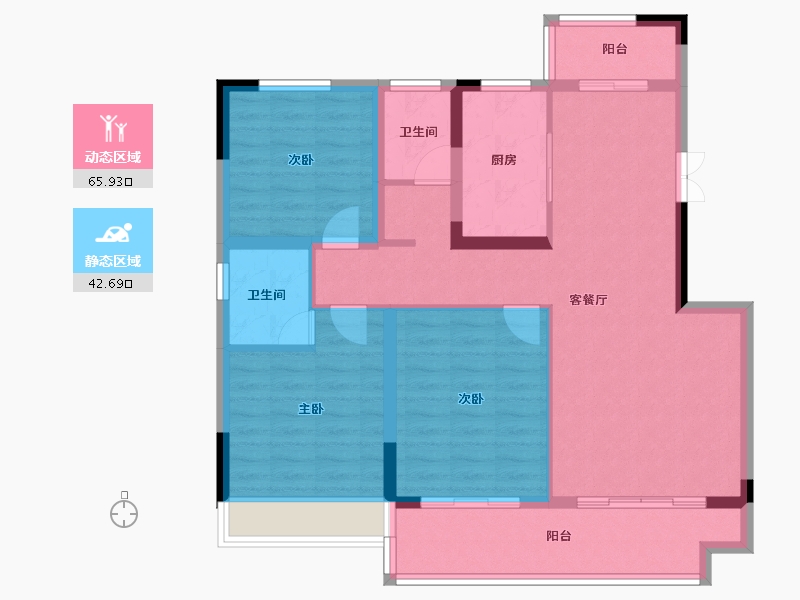 河南省-焦作市-广汇·太行佳苑-97.34-户型库-动静分区