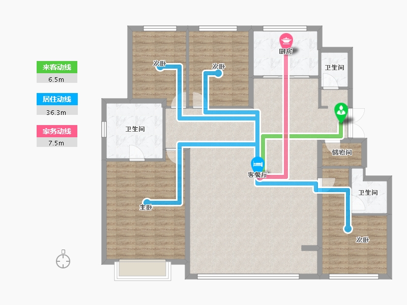 天津-天津市-绿城柳岸晓风-145.92-户型库-动静线