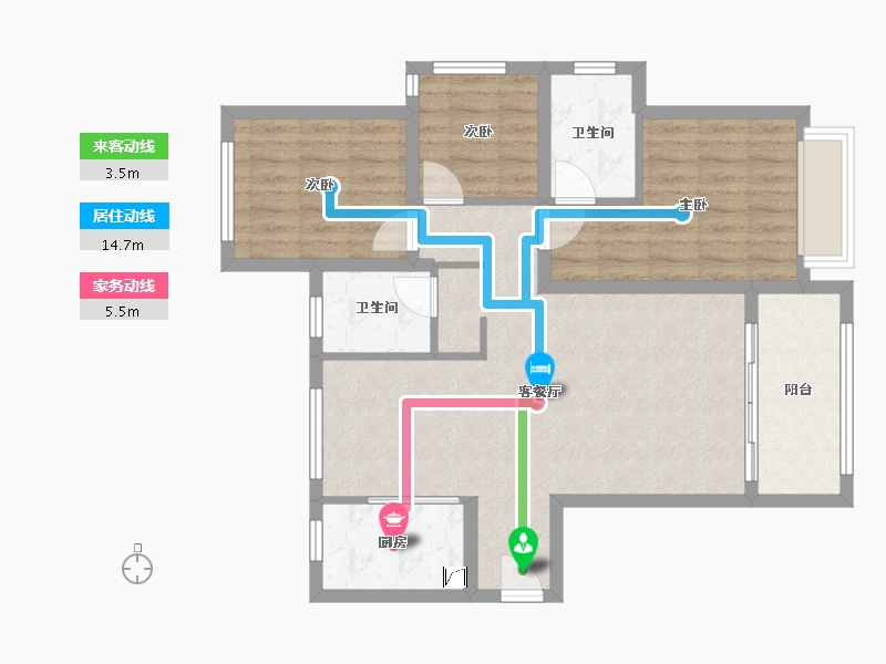 河北省-石家庄市-润江翡丽公馆-80.00-户型库-动静线