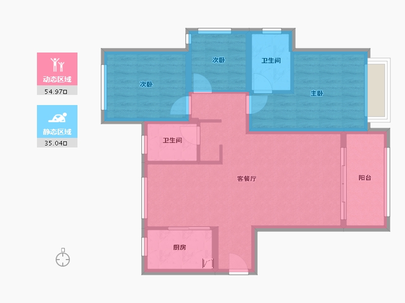 河北省-石家庄市-润江翡丽公馆-80.00-户型库-动静分区